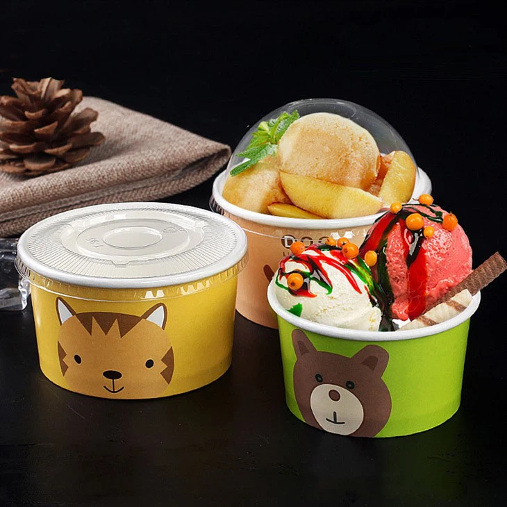 disposable cartoon printed ice cream bowls